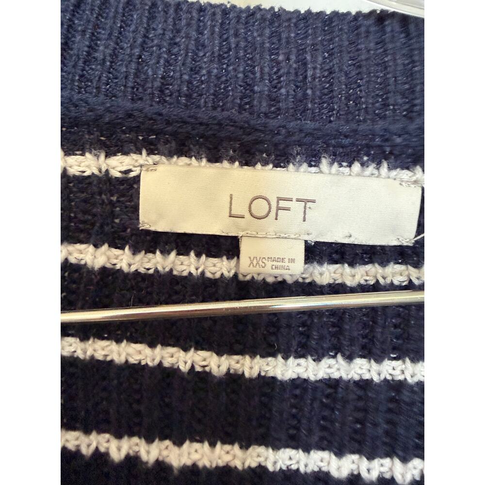 LOFT Oversized Navy & White Stripe Striped
Cardigan Sweater - Picture 5 of 5